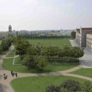 Render: view of campus park